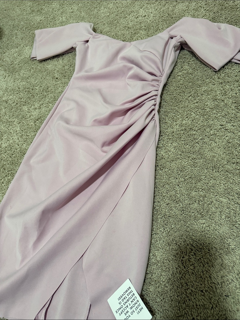 Elegant Ruched Lilac Women’s Dress